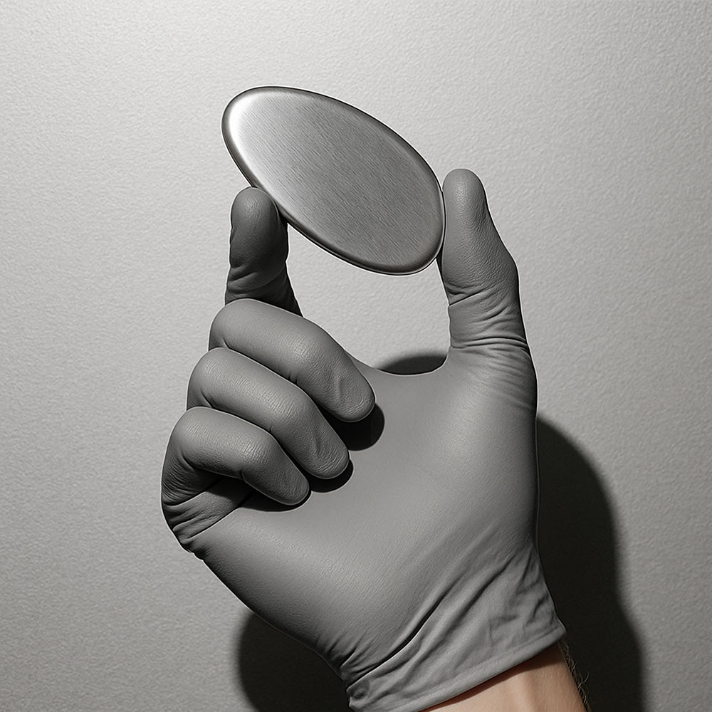 Silbergraue Premium Nitrilhandschuhe – Style Platinum 🩶 | XS–XL | 100 Stück | Puderfrei & Latexfrei