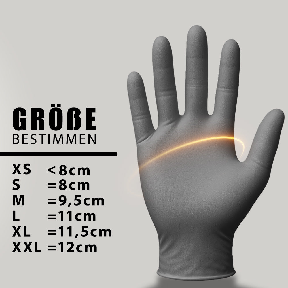 Silbergraue Premium Nitrilhandschuhe – Style Platinum 🩶 | XS–XL | 100 Stück | Puderfrei & Latexfrei