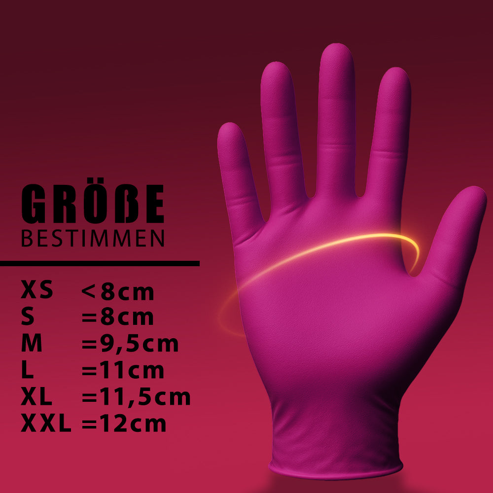 Magenta-Pink Premium Nitrilhandschuhe – Style Grenadine 🩷 | XS–XL | 100 Stück | Puderfrei & Latexfrei