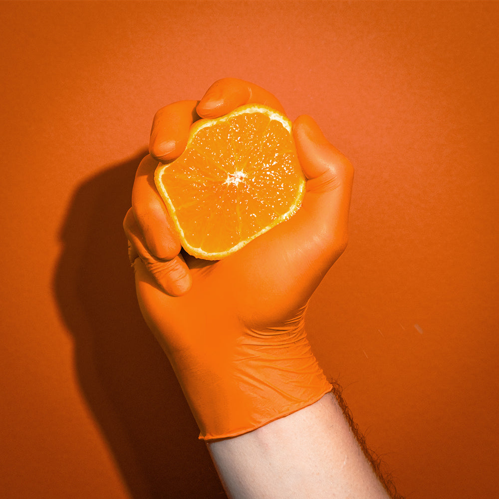 Orange Premium Nitrilhandschuhe – Style Orange 🍊 | XS–XL | 100 Stück | Puderfrei & Latexfrei