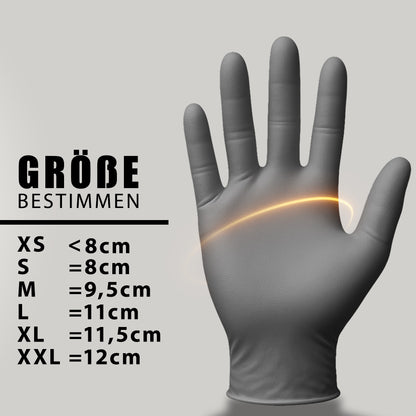 Silbergraue Premium Nitrilhandschuhe – Style Platinum 🩶 | XS–XL | 100 Stück | Puderfrei &amp; Latexfrei