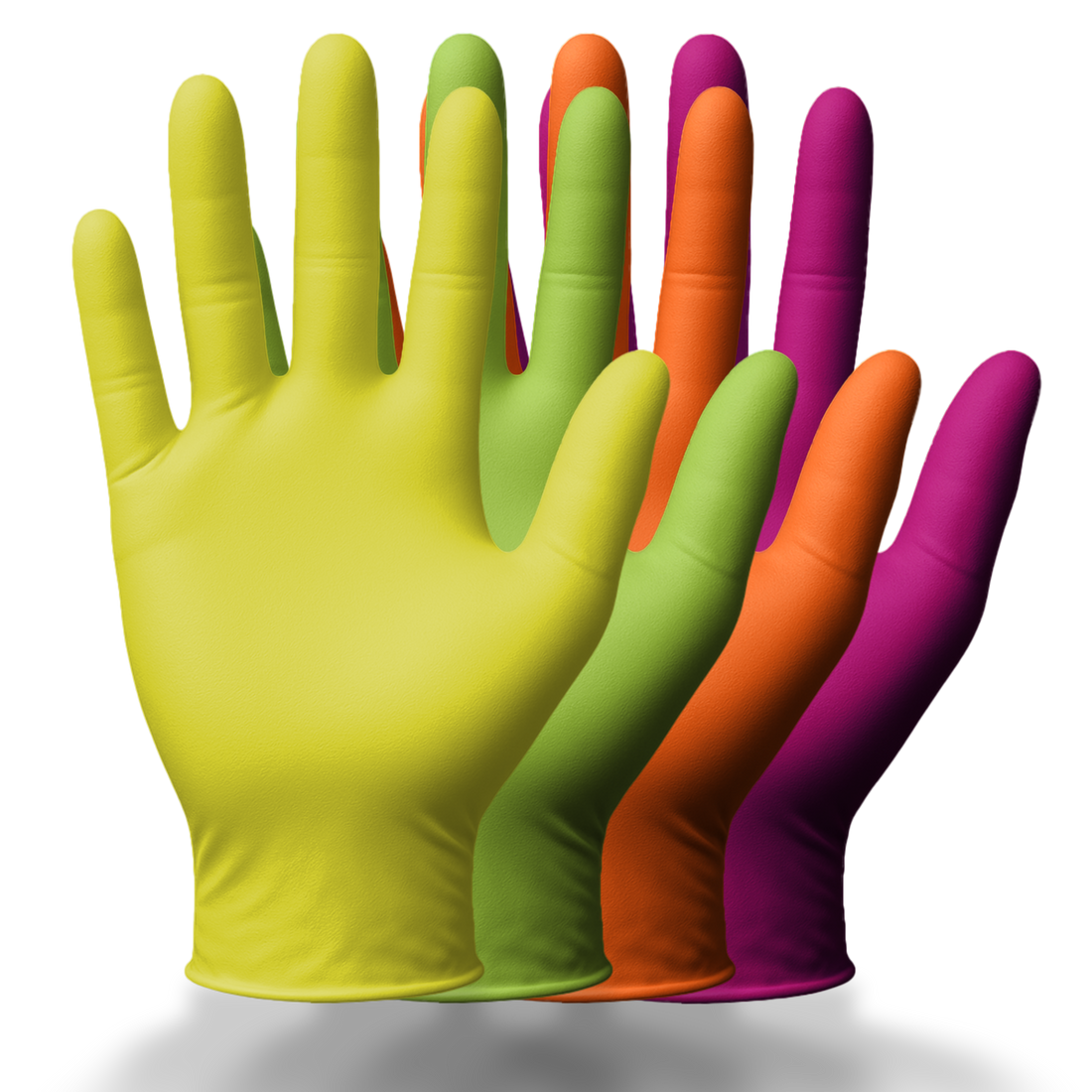 Bunte Premium Nitrilhandschuhe – Style Tutti Frutti 💐 | XS–XL | 96 Stück | Puderfrei &amp; Latexfrei