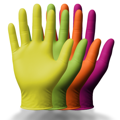 Bunte Premium Nitrilhandschuhe – Style Tutti Frutti 💐 | XS–XL | 96 Stück | Puderfrei &amp; Latexfrei