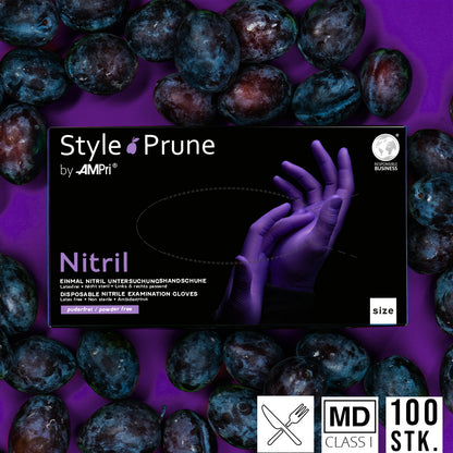 Dunkellila Premium Nitrilhandschuhe – Style Prune 🍇 | XS–XL | 100 Stück | Puderfrei &amp; Latexfrei