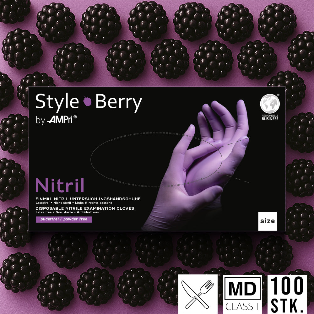 Lila Premium Nitrilhandschuhe – Style Berry 🫐 | XS–XL | 100 Stück | Puderfrei &amp; Latexfrei