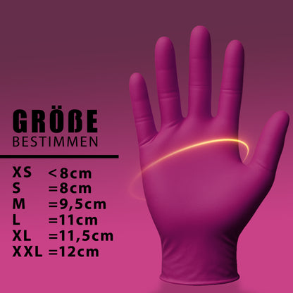 Bordeaux Rot Premium Nitrilhandschuhe – Style Grape 🍇 | XS-XL | 100 Stück | Puderfrei &amp; Latexfrei