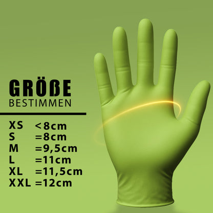 Apfelgrüne Premium Nitrilhandschuhe – Style Apple 🍏 | XS–XL | 100 Stück | Puderfrei &amp; Latexfrei