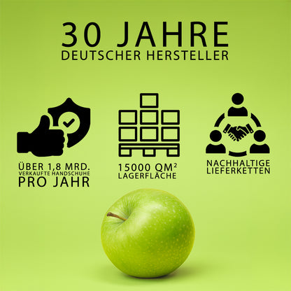 Apfelgrüne Premium Nitrilhandschuhe – Style Apple 🍏 | XS–XL | 100 Stück | Puderfrei &amp; Latexfrei