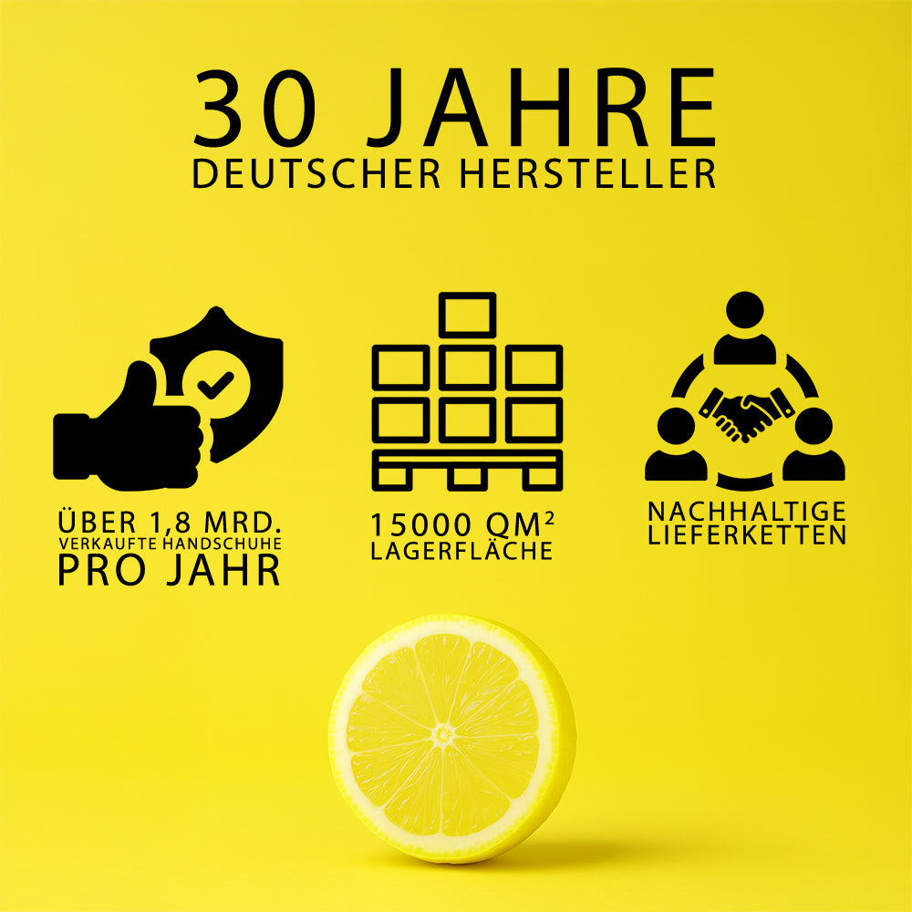 Gelbe Premium Nitrilhandschuhe – Style Lemon 🍋 | XS-XL | 100 Stück | Puderfrei &amp; Latexfrei